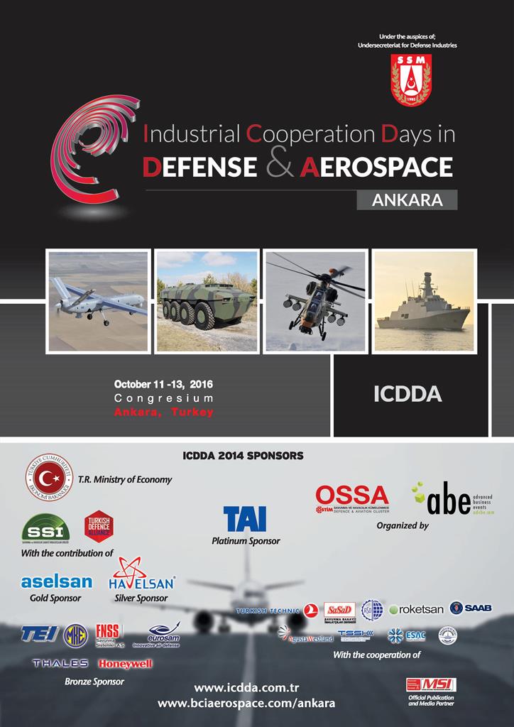 ICDDA 2016 Ankara'da Savunma ve Havacılıkta Endüstriyel İşbirliği Günleri