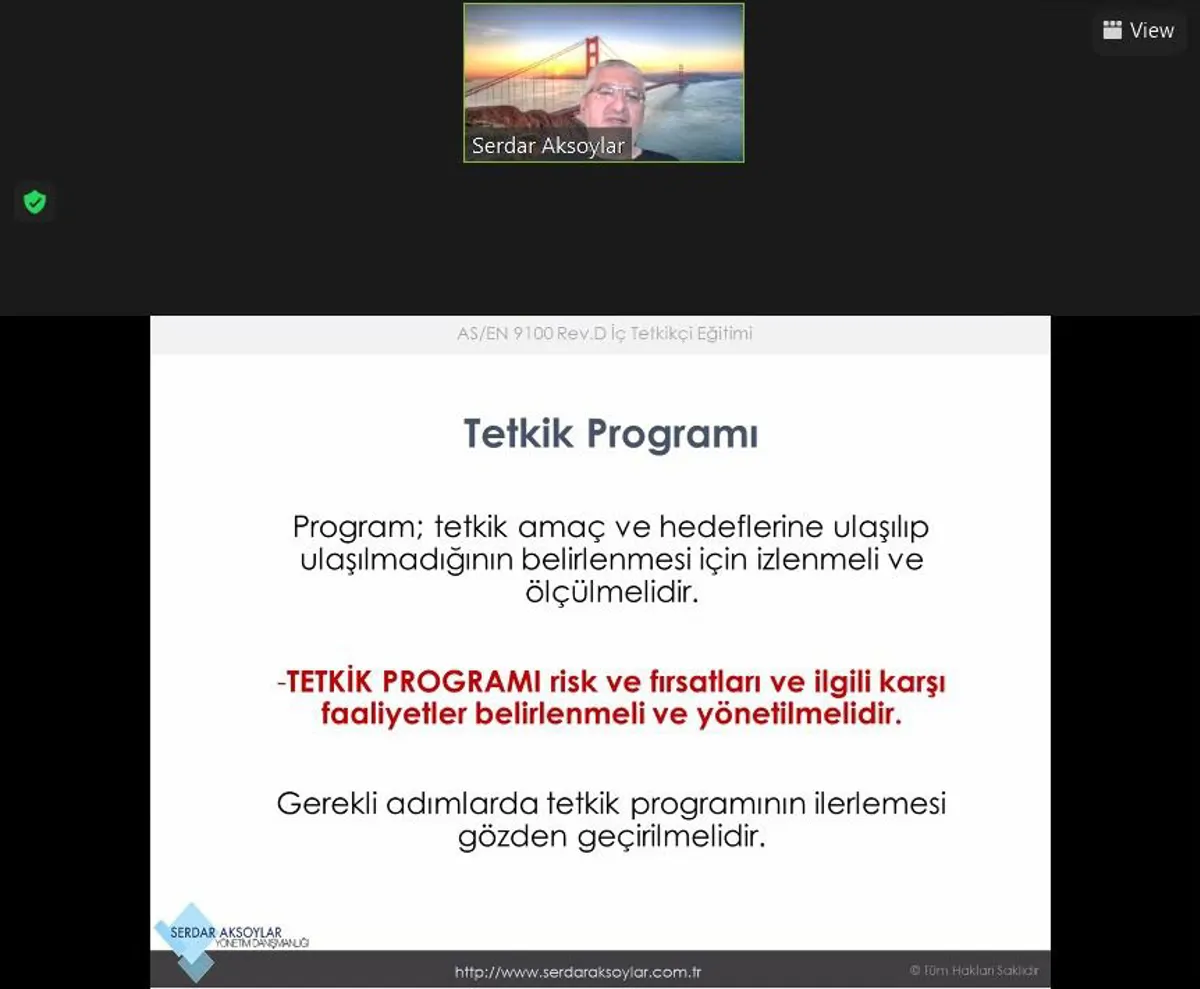 URGE Projemiz Kapsamında Gerçekleşen AS 9100 Eğitimimiz Bugün Sona Eriyor