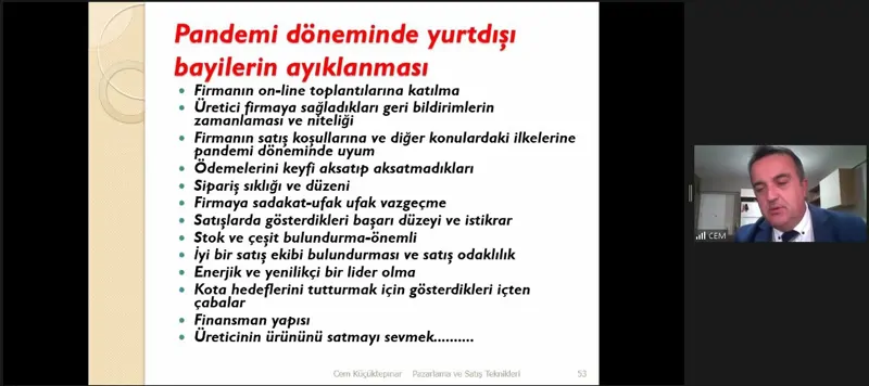Pandemi Döneminde Pratik Satış Pazarlama Teknikleri Webinarı