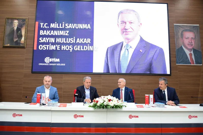 T.C. Milli Savunma Bakanı Hulusi Akar, OSTİM Organize Sanayi Bölge Müdürlüğü'nü ziyaret etti.