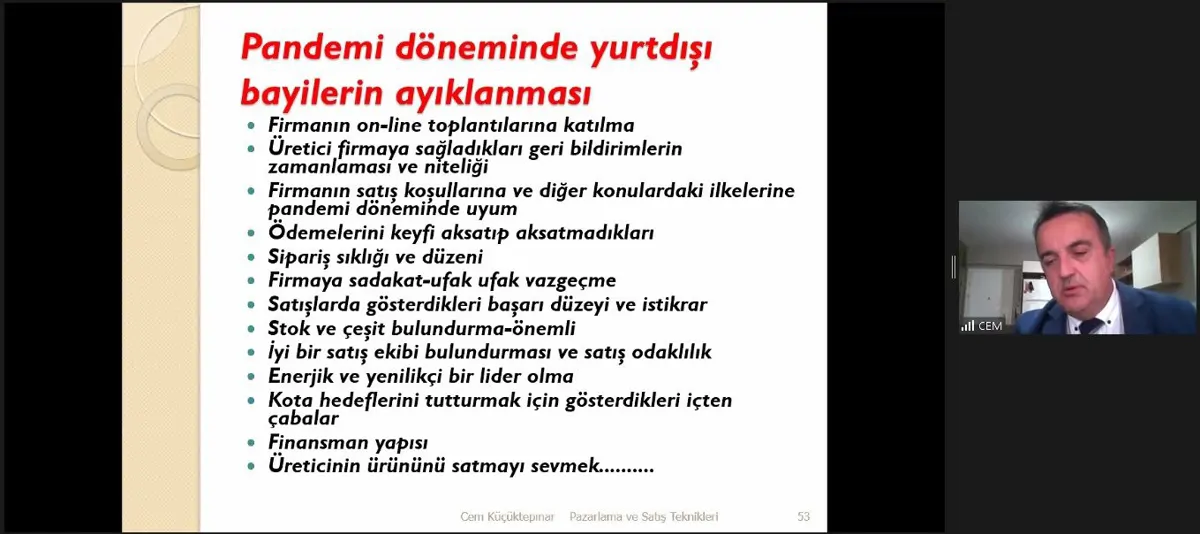Pandemi Döneminde Pratik Satış Pazarlama Teknikleri Webinarı
