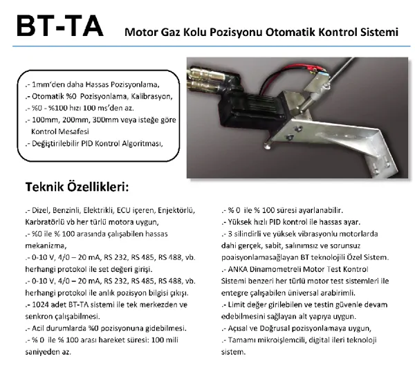 Motor Gaz Kolu Pozisyonu Otomatik Kontrol Sistemi